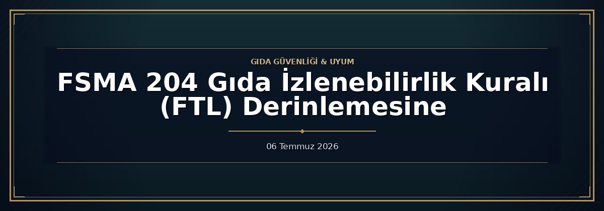 FSMA 204 Gıda İzlenebilirlik Kuralı (FTL) Derinlemesine