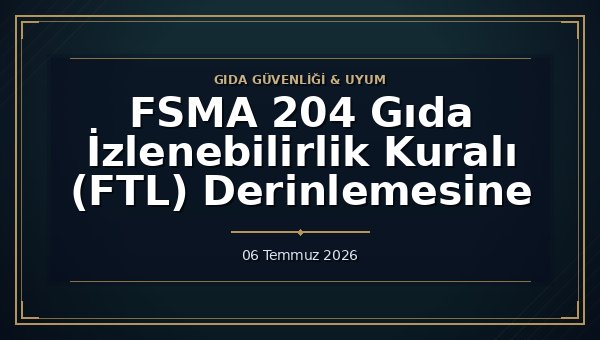 FSMA 204 Gıda İzlenebilirlik Kuralı (FTL) Derinlemesine