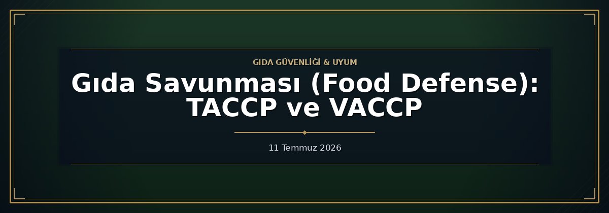 Gıda Savunması (Food Defense): TACCP ve VACCP