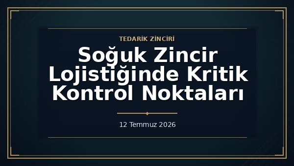 Soğuk Zincir Lojistiğinde Kritik Kontrol Noktaları