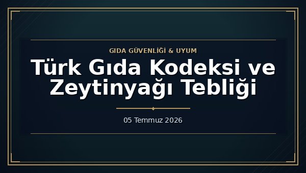 Türk Gıda Kodeksi ve Zeytinyağı Tebliği